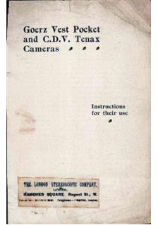 Goerz Tenax manual. Camera Instructions.